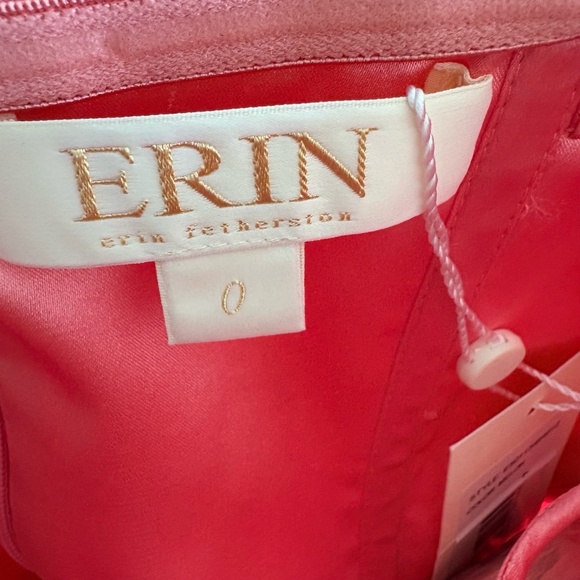 ERIN Fetherston Maxi Dress 0 Coral Pink Sweetheart Spaghetti Strap Ruched New - Picture 7 of 10